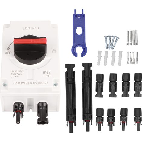 Isolateur photovoltaïque DC, interrupteur solaire IP66, étanche, isolé pour camping-car alimenté, 1200V, 32a, 4P, fusible proactif