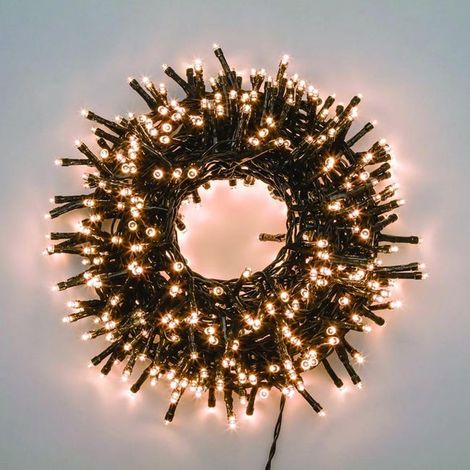 Luci di natale catena "TLE" con led Ø 5 mm da esterno con trasformatore -300 Led - 12.5 m / Blu