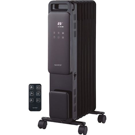 Radiateur à bain d'huile Durasil à 7 éléments avec télécommande, max. 1 500 W
