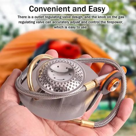 Réchaud à gaz de camping 3200 W en acier inoxydable, brûleur alpin, accessoires de cuisine portables compatibles avec les réchauds portables BL100-Q1, CW-C05 et CW-C01 (1/4)