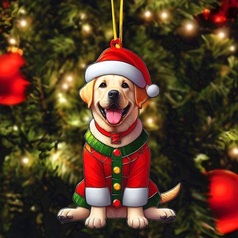 Guirlande Chien - Décoration Arbre De Noël En Acrylique - Ornements Suspendus Pour Amoureux Des Animaux - Lot De 1 (1/5)