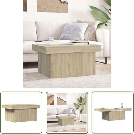 The Living Store Couchtisch Sonoma-Eiche 100x55x40 cm Holzwerkstoff - Couchtisch - Wohnzimmerstil - Holzwerkstoff Möbel - Esszimmertisch - Sideboard (1/5)