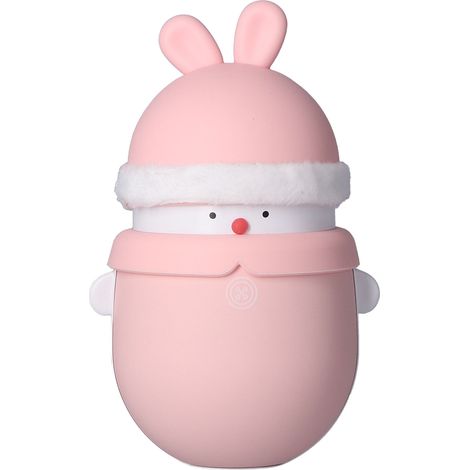 Chauffe-mains réutilisable 2 en 1 6000 mAh, batterie externe mini, mignon, 2 vitesses réglables, portable, rechargeable, lapin (1/5)