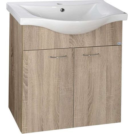 Aqualine Keramia Fresh - Mobile lavabo 61x74x34 cm, rovere platino 50065 (1/5)