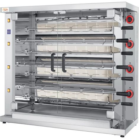 Rôtissoire gaz 42 poulets - 7 broches - 26 000 Kcal/h - IND 7 - FECA (1/2)