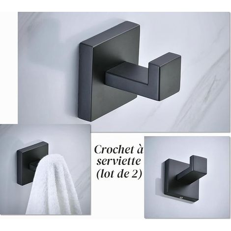 SUS304 Black Bathroom Hook, Stainless Steel Hook Home Wall Hook (1/4)