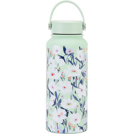 Bouteille Eau 2025 1L Grande Capacité Isotherme Portable Sport Large Ouverture Impression Femme (1/5)