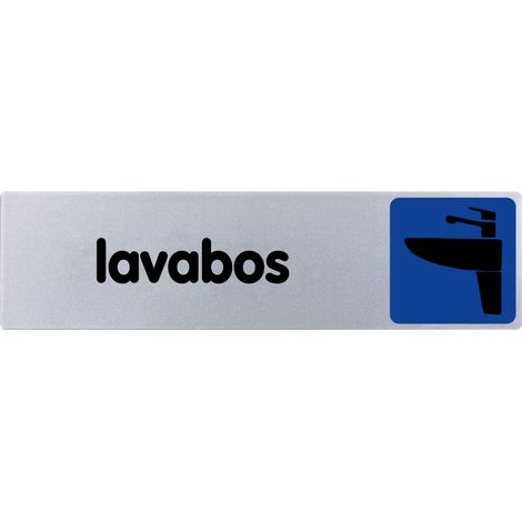 Plaque de porte Lavabos - couleur 170x45mm - 4033235