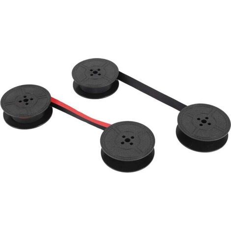 Set mit 2 Schreibmaschinenbändern, Doppelspule, rote und schwarze Tinte, Ersatzteil, kompatibel mit den meisten Modellen (1/4)