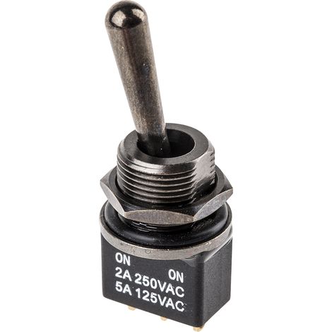 Interrupteur à levier RS PRO, On-On, 1RT, 5 A @ 250 V c.a. ( Prix pour 1 ) (1/2)
