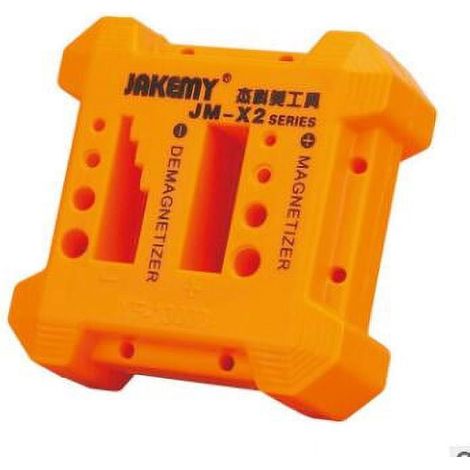 Outil Magnetiseur Demagnetiseur - 6,8 x 6,8 x 3 cm - Pour Embouts De Tournevis 1,3 à 7 mm - Orange - 1 Piece (1/5)