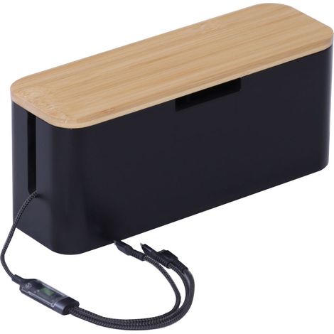 Kabelbox aus bambus - kabel sicher organisieren und verstecken