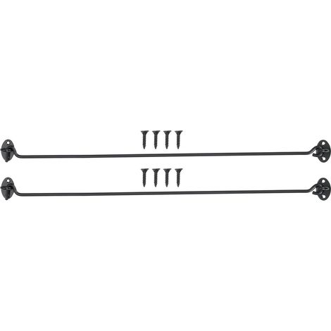 2 Set 16 Inch Crochet Et Crémone Pour Portes Granges Noir (1/5)