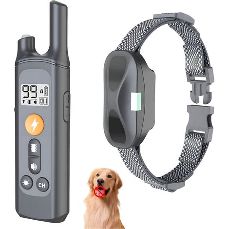 Collier de dressage pour chien étanche 4 modes 800M rechargeable