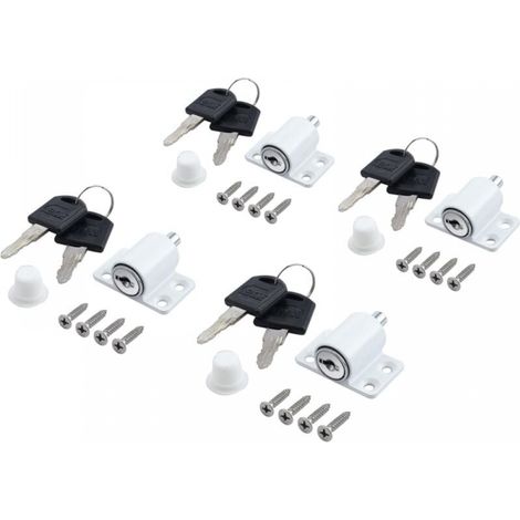 4 verrous de fenêtre blancs pour porte coulissante et patio, bloque-fenêtre coulissante (1/5)