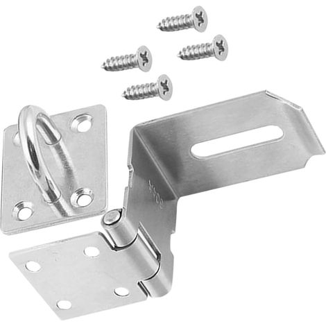 Verrou de Porte à Moraillon en Acier Inoxydable 4 Pouces 90 Degrés Loquet de Sécurité pour Portes Coulissantes et Portails Quincaillerie Robuste Anti-vol (1/5)