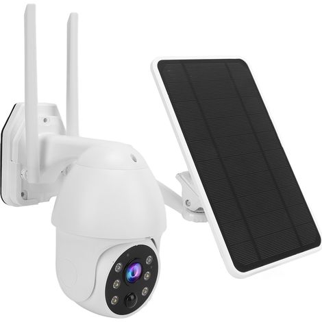 Caméra de surveillance WiFi extérieure solaire, batterie rechargeable, rotation panoramique, IP65 étanche, détection PIR, vision nocturne, compatible Tuya (1/5)