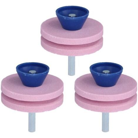 3 Pièces Meule Abrasive Double Couche pour Affûteuse de Lames de Tondeuse à Gazon - Remplacement Lame