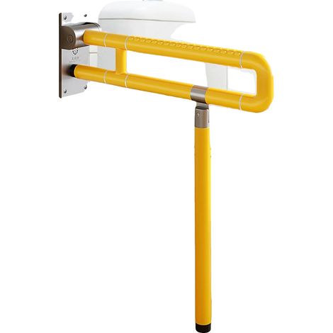 Silla de ducha plegable, de pared, con barra de apoyo (1/2)