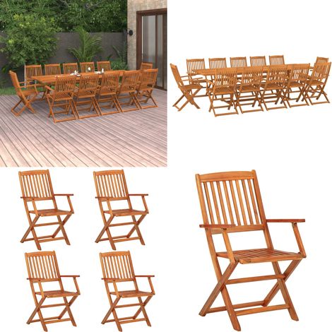 13-tlg. Garten-Essgruppe 280x90x75 cm Massivholz Akazie - Gartenmöbel - Esstisch - Gartensessel - Akazienholz - Outdoor Möbel - Home & Living (1/5)