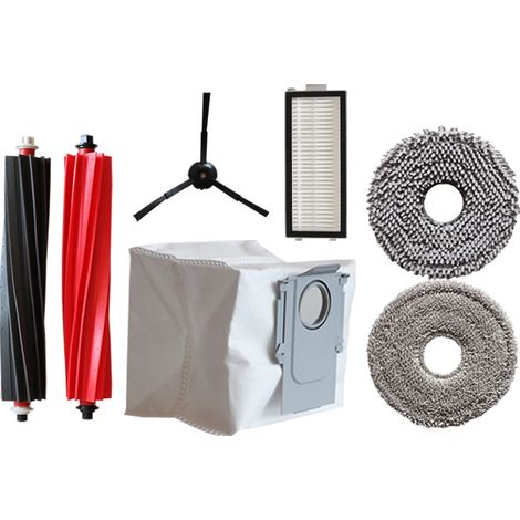 Accessories for robot aspirateur P10S Pro/V20: brosse rotative, brosse latérale, filtre, cartouche filtrante, chiffon de nettoyage, sac poubelle, sac à poussière. (1/2)