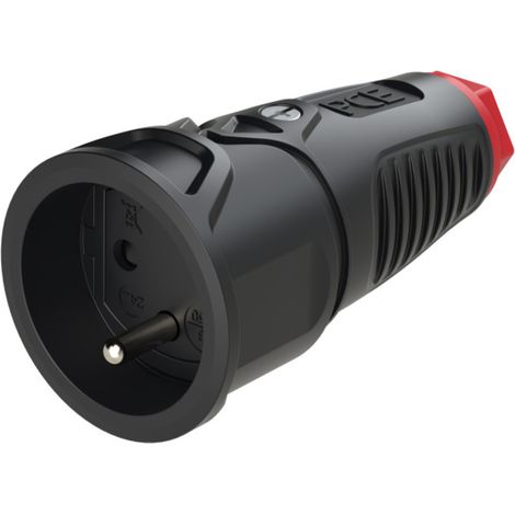 PCE 2410-src Schutzkontaktkupplung Kunststoff, Gummi 230 V Schwarz IP20 (1/3)
