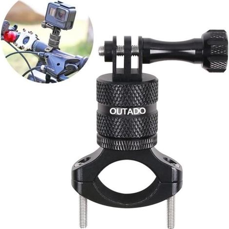 Outado Support Vélo Gopro Fixation Support de Guidon en Aluminium Pince du Vélo 360 Degrés Rotatif pour 20mm-35mm Guidon Tube(Noir) (1/4)