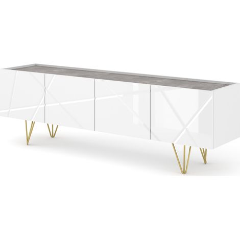Mobile TV SPACE, 4D 180 cm, in piedi, nero lucido (1/5)