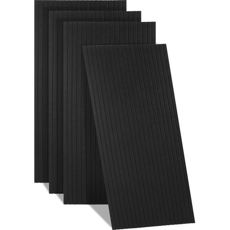 Jiubiaz 4 Stück Akustikplatten selbstklebend Schallschutzplatten Hohe Dichte Wandpaneel Vertikalstreifen Schwarz (1/5)