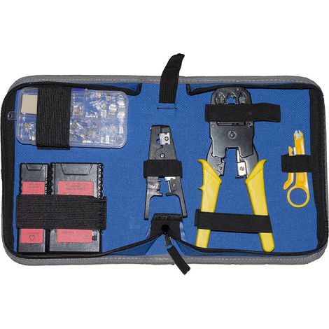 Link Accessori LKMS09 Netzwerkkabel-Tester Verdrilltes Doppelkabelprüfgerät Schwarz, Blau, Rot, Gelb