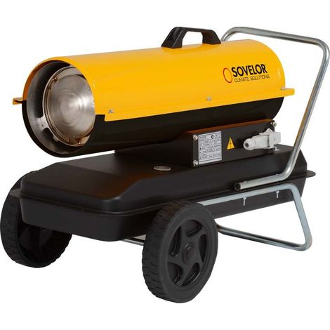 Sovelor – Chauffage mobile au fuel 20kW – Générateur d’air chaud pour chantiers – Rendement thermique 100% – Utilisation extérieure et ventilée