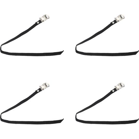 2 Paires de Lanières de Pédales Vélo en Nylon Ajustables avec Clip Métallique, Longueur 50cm pour Sécurité Cycliste