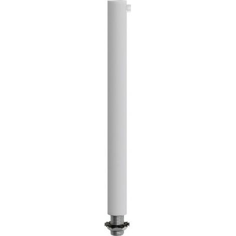 Serre-Câble Tubulaire Blanc Mat  150 mm: Fixation Métallique avec Tige, Écrou et Rondelle - Idéal pour Câbles Longs