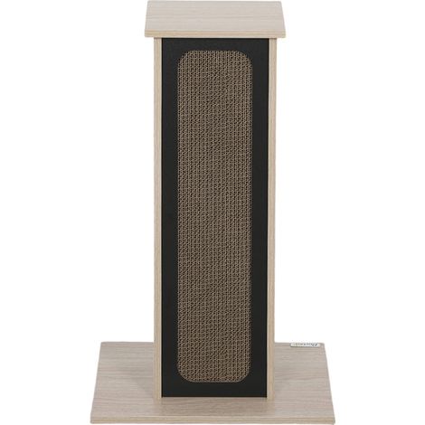63cm Cat Scratching Post, Cat Scratcher Replaceable Scratching Board, Top Perch, Sisal Scratch Mat, Oak (1/5)