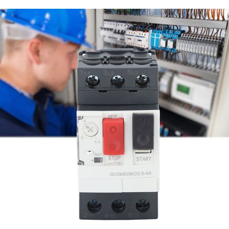 Disjoncteur moteur, démarreur moteur, interrupteur de protection, 690 V CA, bouton de démarrage manuel, protection contre les surcharges, montage sur rail, GV2-ME08C 2,5-4 A (1/5)