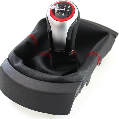 Pomo de palanca de cambios de 5 velocidades con funda protectora para SEAT Ibiza 2002-2010, repuesto para la funda de la palanca de cambios manual. (1/5)
