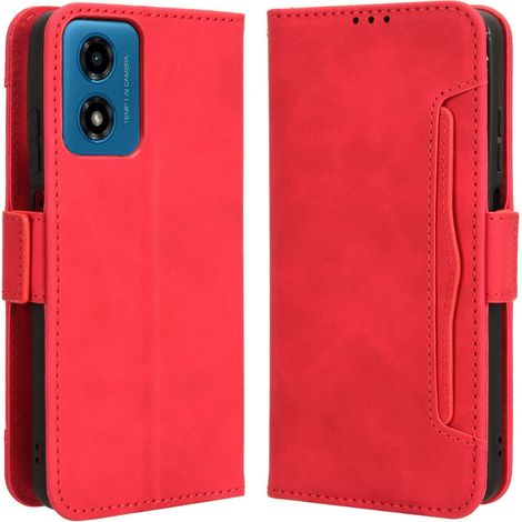 Custodia a libro per Motorola Moto G24 / G24 Power / G04, con slot per schede, rossa (1/5)