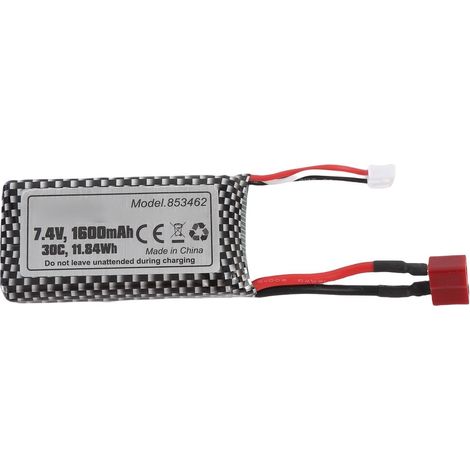 Batterie 1600mAh 2S, Conception Compétitive pour HBX 2996A 2997A RC, avec Prise en T, Chargeur USB pour la Course et Le Plaisir en Plein Air (1/5)