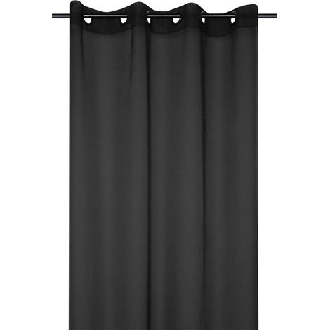 Voilage uni 135 x 260 cm Mona noir (1/2)