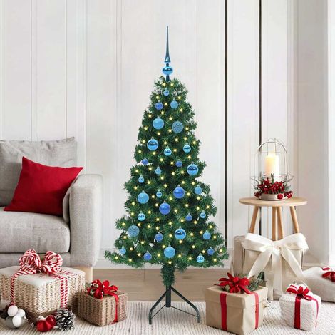 vidaXL Árbol de Navidad Artificial de Esquina Verde 150 cm PVC y Metal (1/5)