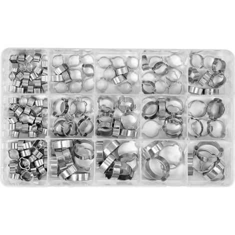 Kit de colliers de serrage professionnels, 175 pièces – acier galvanisé, Ø5-27 mm, boîte de tri (1/3)