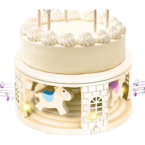 Présentoir à gâteaux Plateau de service rotatif 8 assiettes avec musique et Présentoir À Gâteaux Et Cupcakes Pour Décoration De Fête Pour Aliments, Charcuterie, Biscuits, Maison, Annive (1/5)