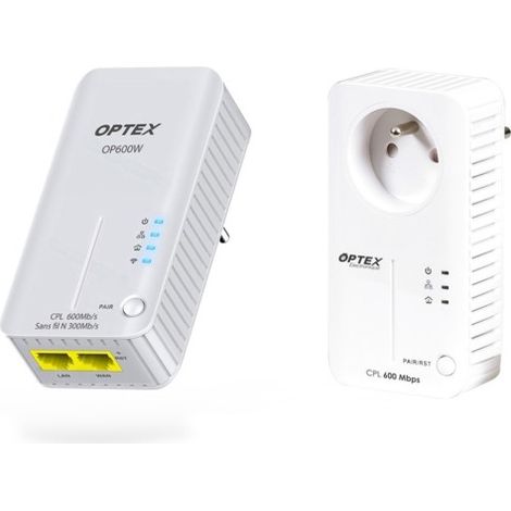 Pack Prises CPL WIFI 600 MBPS - WEP, WPA-PSK, WPA2-PSK, WPA-PSK/ WPA2-PSK, Point d’Accès Wi-Fi (1/2)