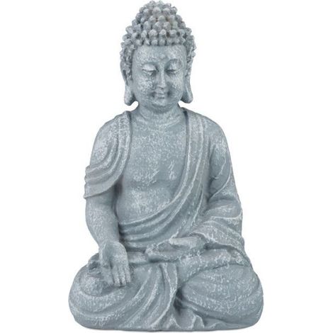 Statue Bouddha - 30 cm - Polyresine - Résistante Gel et Intempéries - Pour Jardin Terrasse Intérieur - 1 Pièce (1/5)
