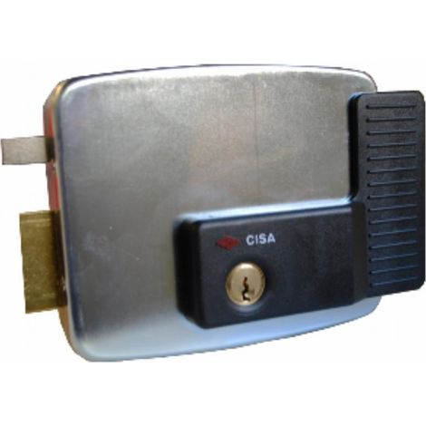 FPLUS cerradura electr.cisa 11921.60.2 izq. , Cerraduras Cisa eléctrica 11921 para aplicar en rejas, doble cilindro fijo para marcos con apertura externa, a presión.