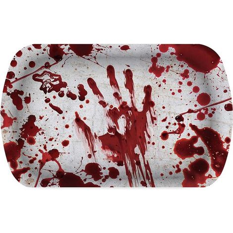Plateau - 29x15x3,5cm - Rouge - Décoration Halloween - Réutilisable