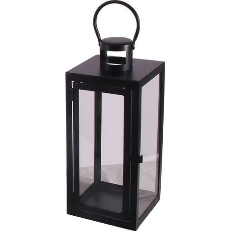 TrendLine Deko-Laterne Metall 34 x 14 cm schwarz Laterne