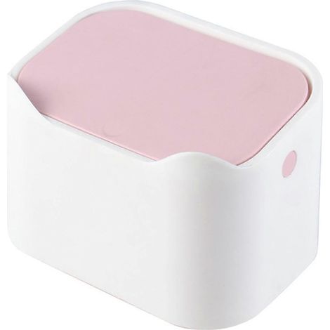 Poubelle de bureau portable et amovible, petite poubelle de table avec couvercle pour chambre, salon ou bureau. (1/5)