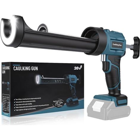 Presse à cartouche sans fil compatible avec Makita Batterie 18 V, lumière LED, pistolet à cartouche électrique en silicone, pour cartouches de 300 à 310 ml (sans batterie) (1/5)
