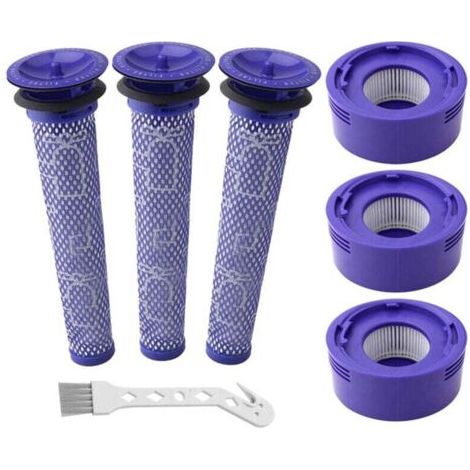 V8 Filtre pour Dyson, 6Pack Filtres de Rechange pour Aspirateurs Dyson V6 Absolute Animal Motorhead Animal, 3 Post-Filtres HEPA, 3 Pré-Filtres Remplacez les pièces 965661-01 et 967478-01
